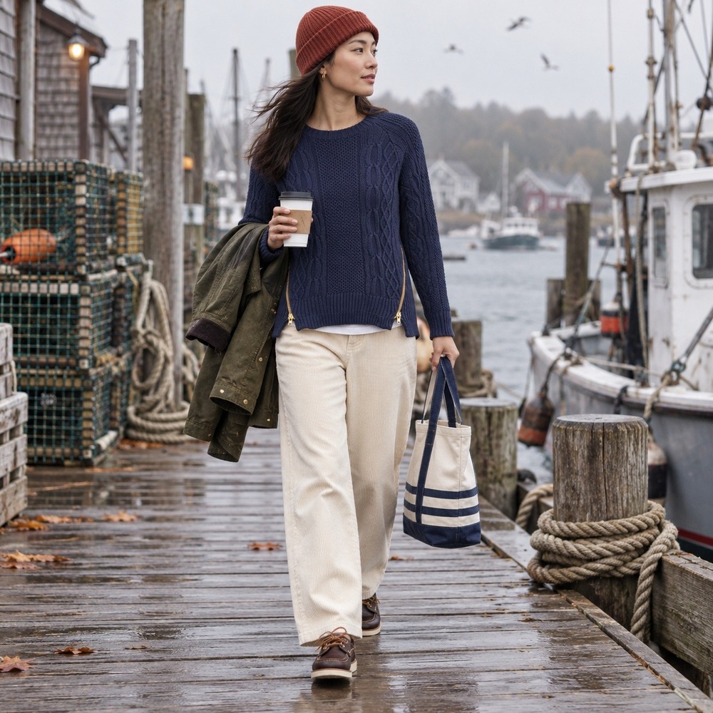 Cabi Navy Blue Cable Knit Side Zip Sweater Fisherman Medium Pullover